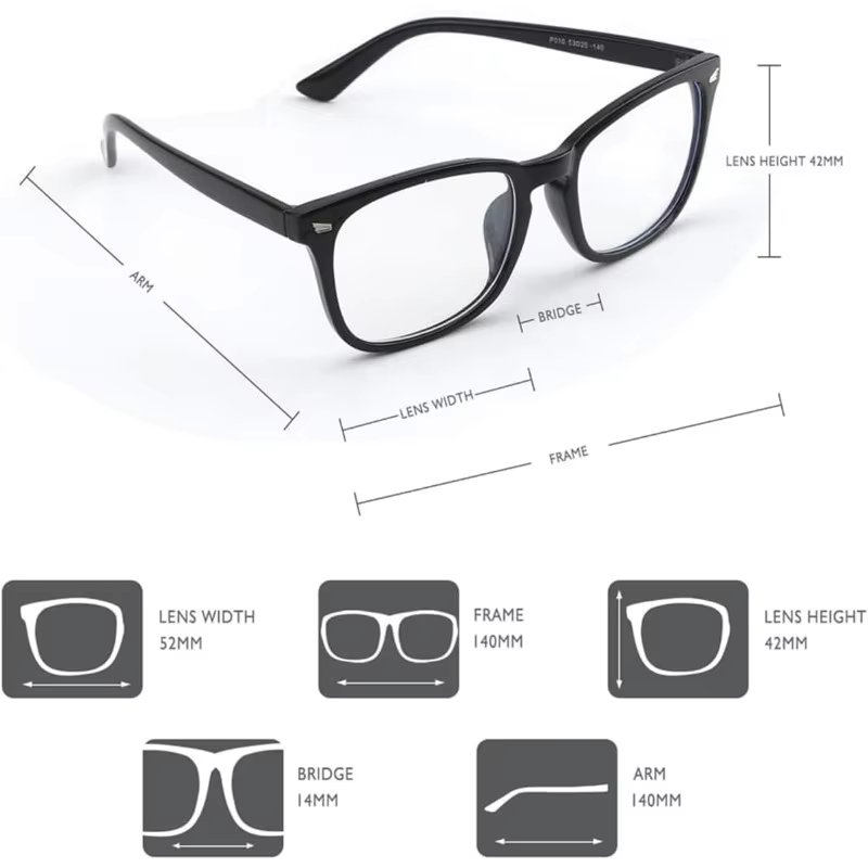 Blue Light Blocking Glasses for Men and Women - Matte Black and Transparent Fashionable Eyewear for Gaming and PC Use