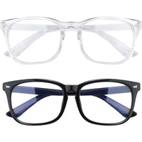 Blue Light Blocking Glasses for Men and Women - Matte Black and Transparent Fashionable Eyewear for Gaming and PC Use